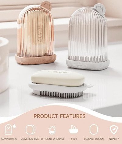 2 in 1 travel soap case with bath brush