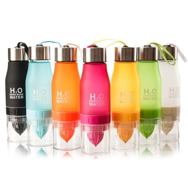 650ml plastic h20 water bottle with fruit infuser