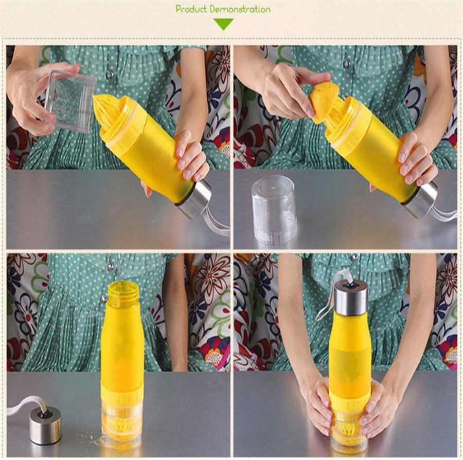 650ml plastic h20 water bottle with fruit infuser
