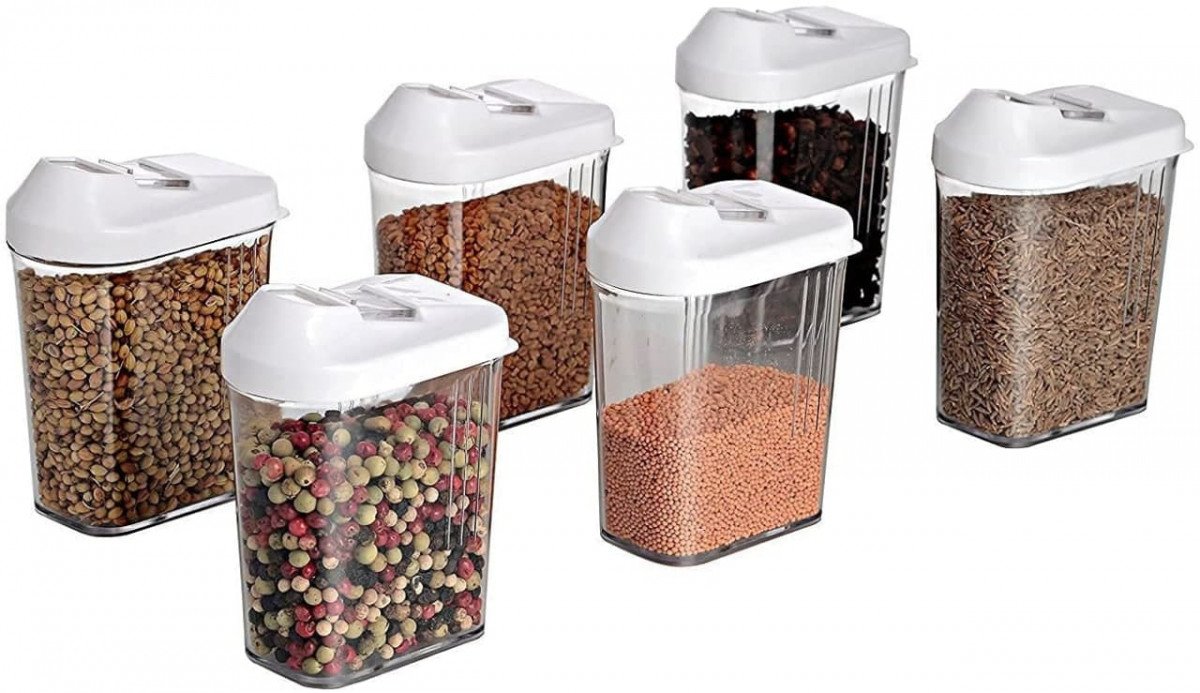 750 ml easy flow kitchen container (set of 6)