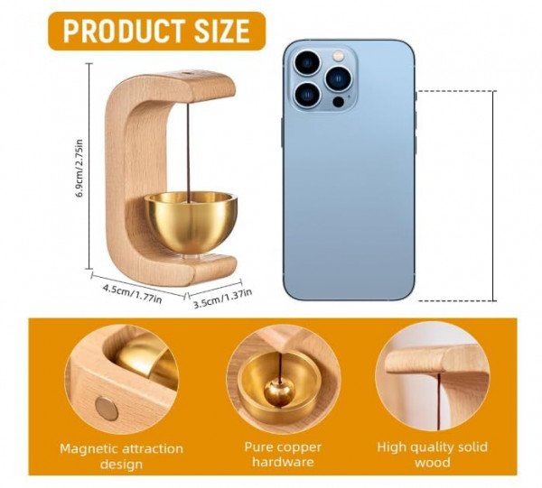 wooden magnetic doorbell
