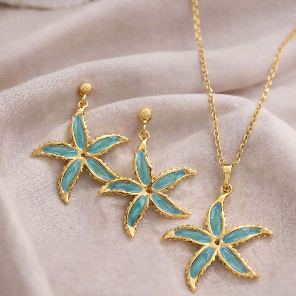 the blue starfish jewelry combo