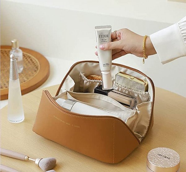 leather cosmatic bag