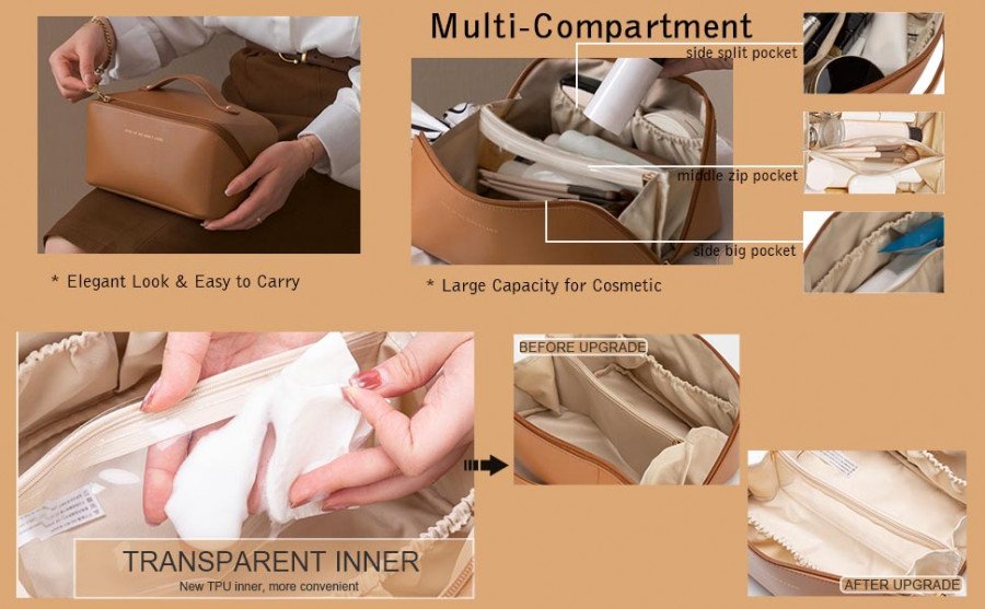 leather cosmatic bag